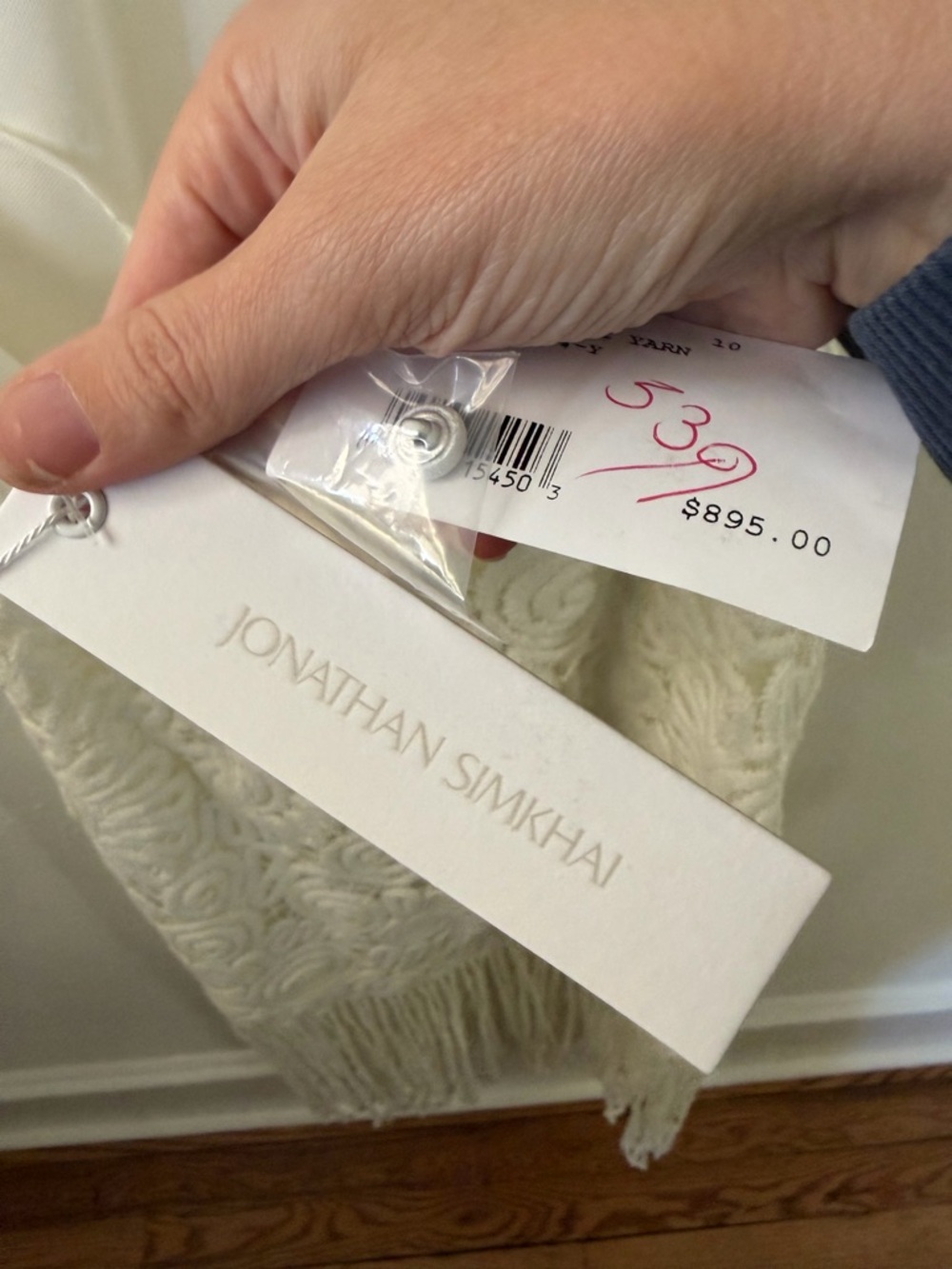 Jonathan Simkhai White Crochet Halter Fringe Midi Dress - Picture 5 of 8
